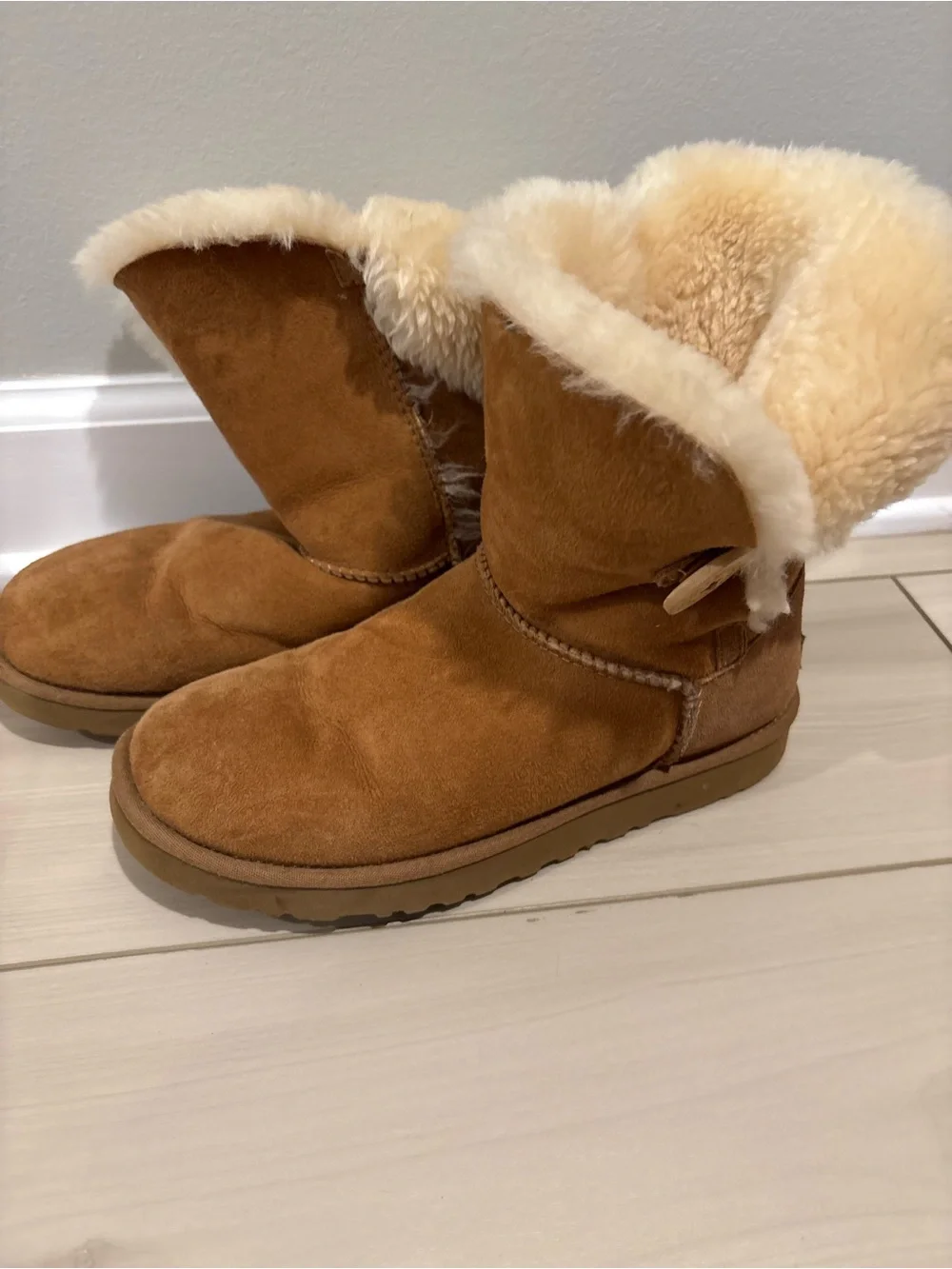 UGG Chestnut Suede Shearling Winter Boots